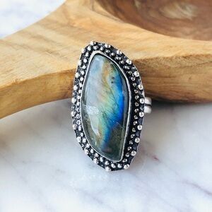 Labradorite Silver Ring